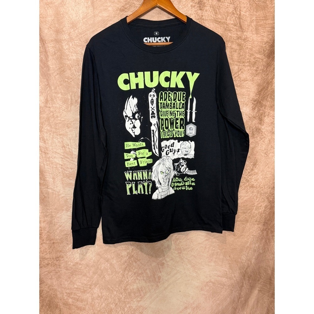 Chucky Collage Graphic Long Sleeve Tee‎ Size M NWOT